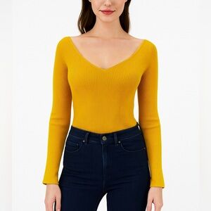 Lemaire V-neck off the shoulder wool top Made in Italy